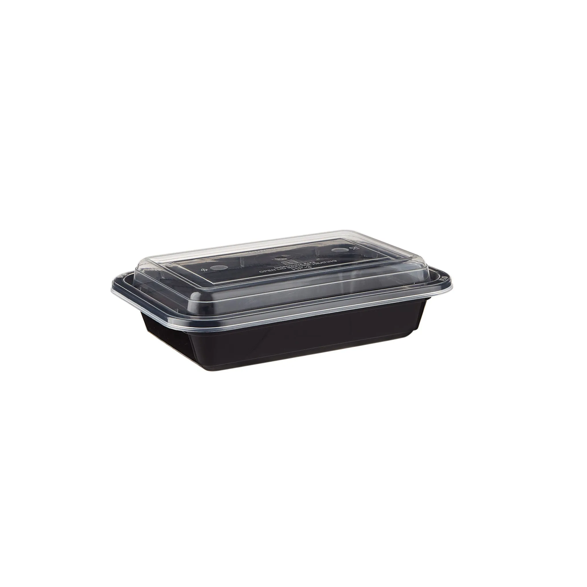 150 Pieces Black Base Rectangular Container 58 Oz