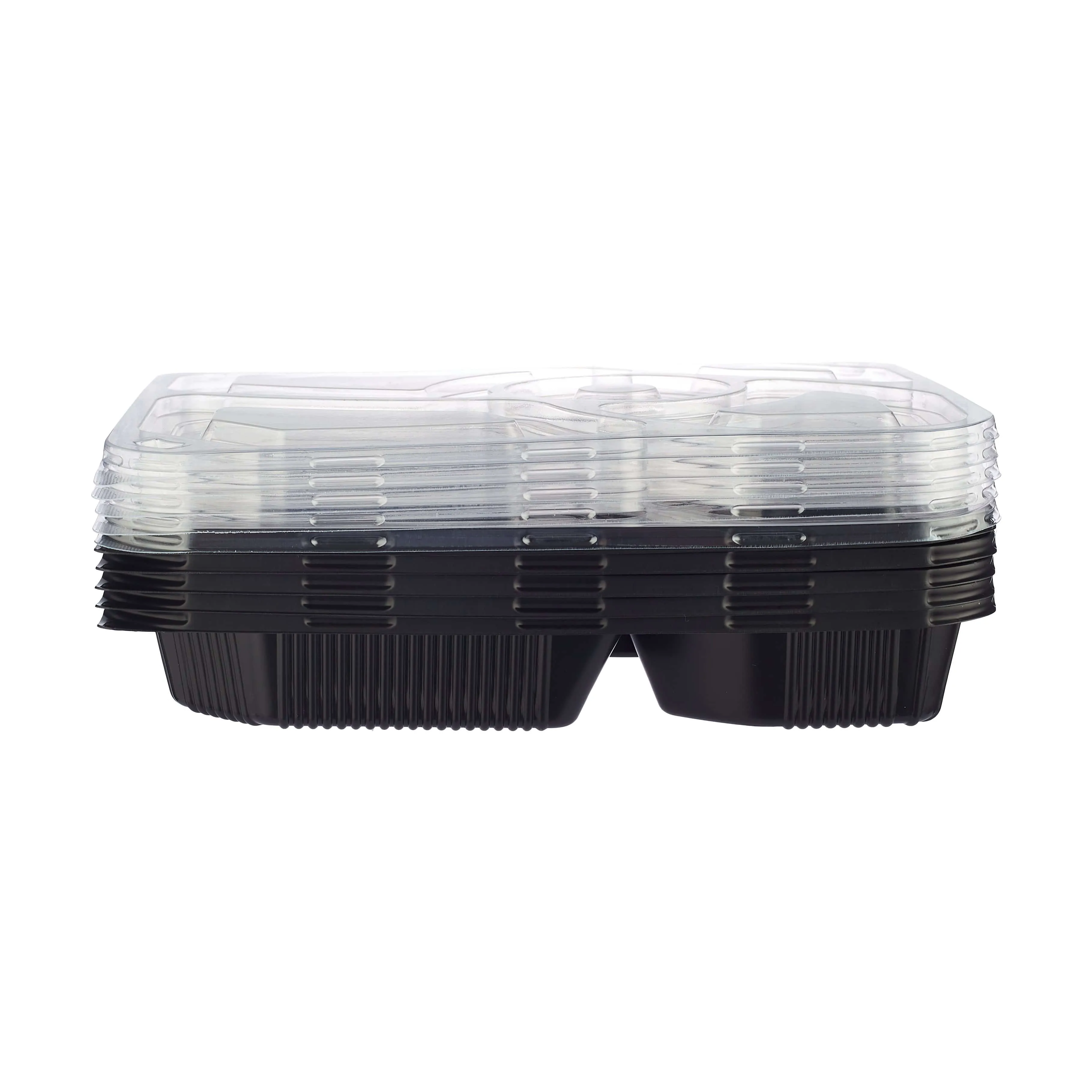 200 Pieces Black Base Rectangular 5-Compartment Container