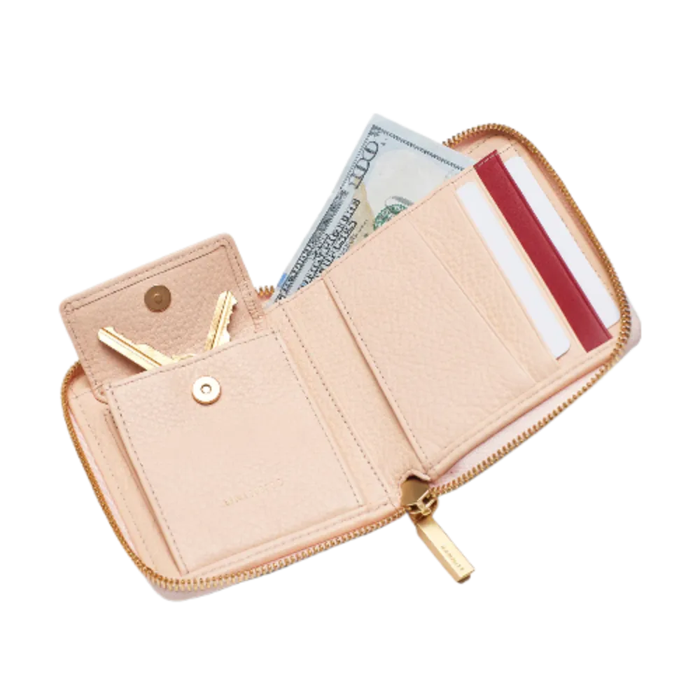 5 NORTH Compact Wallet in Champagne Pink/ Gold