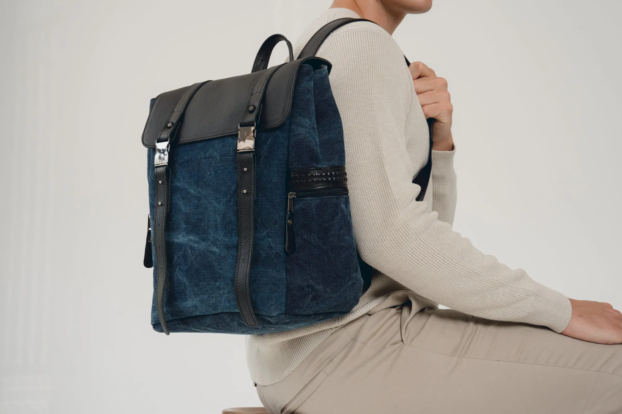 Boston Canvas Backpack - Blue