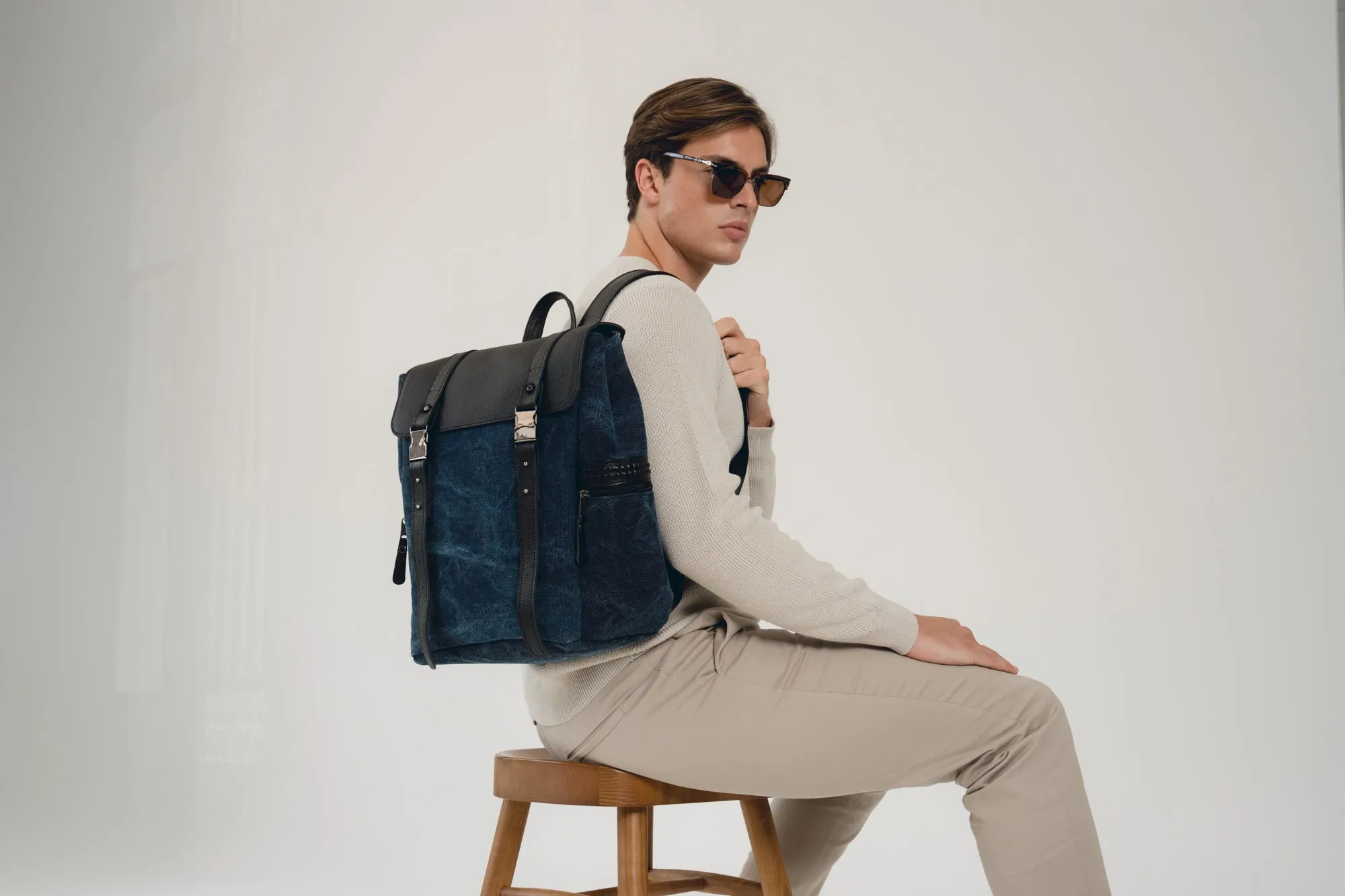 Boston Canvas Backpack - Blue