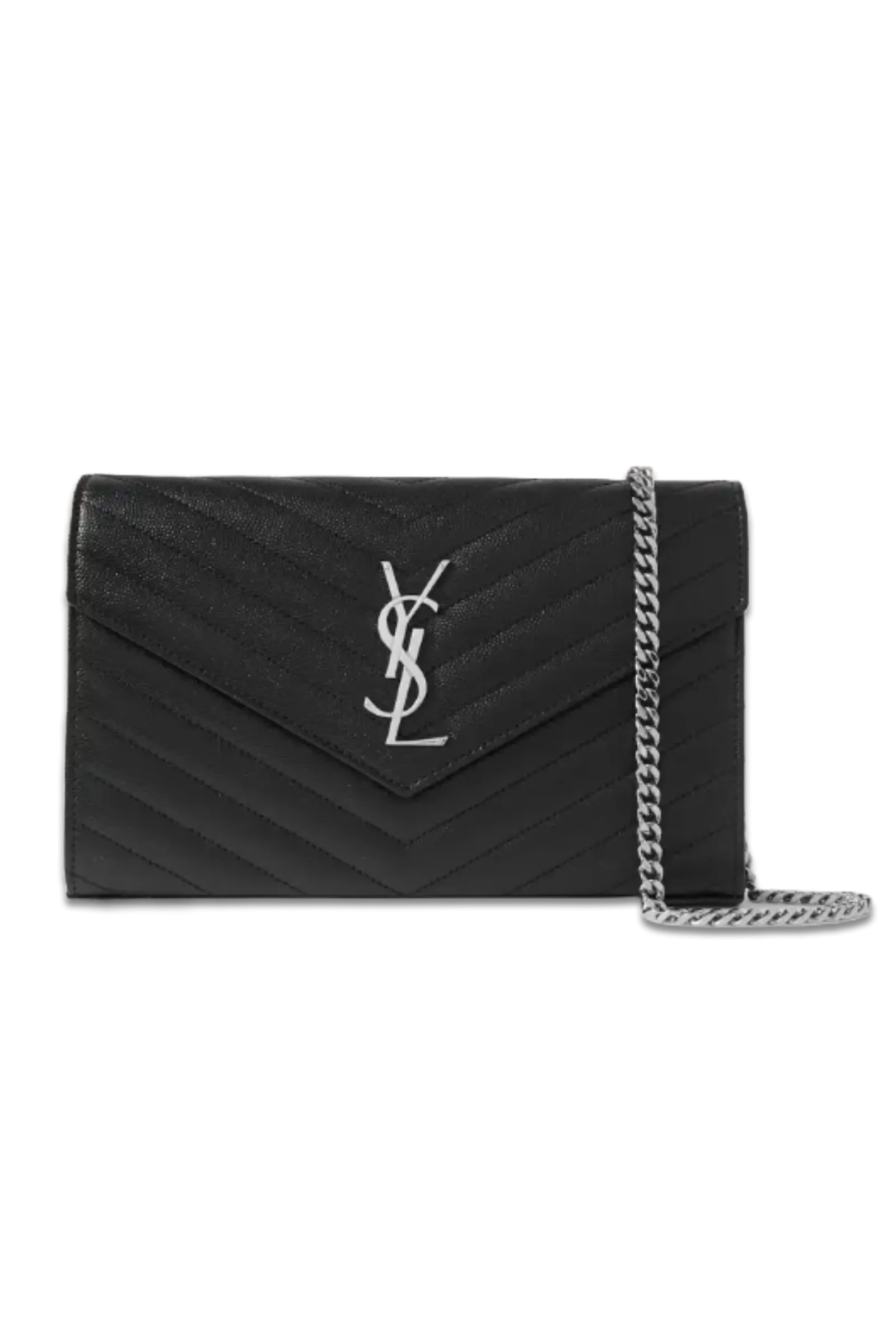 Cassandre Chain Matelassé Textured-Leather Wallet