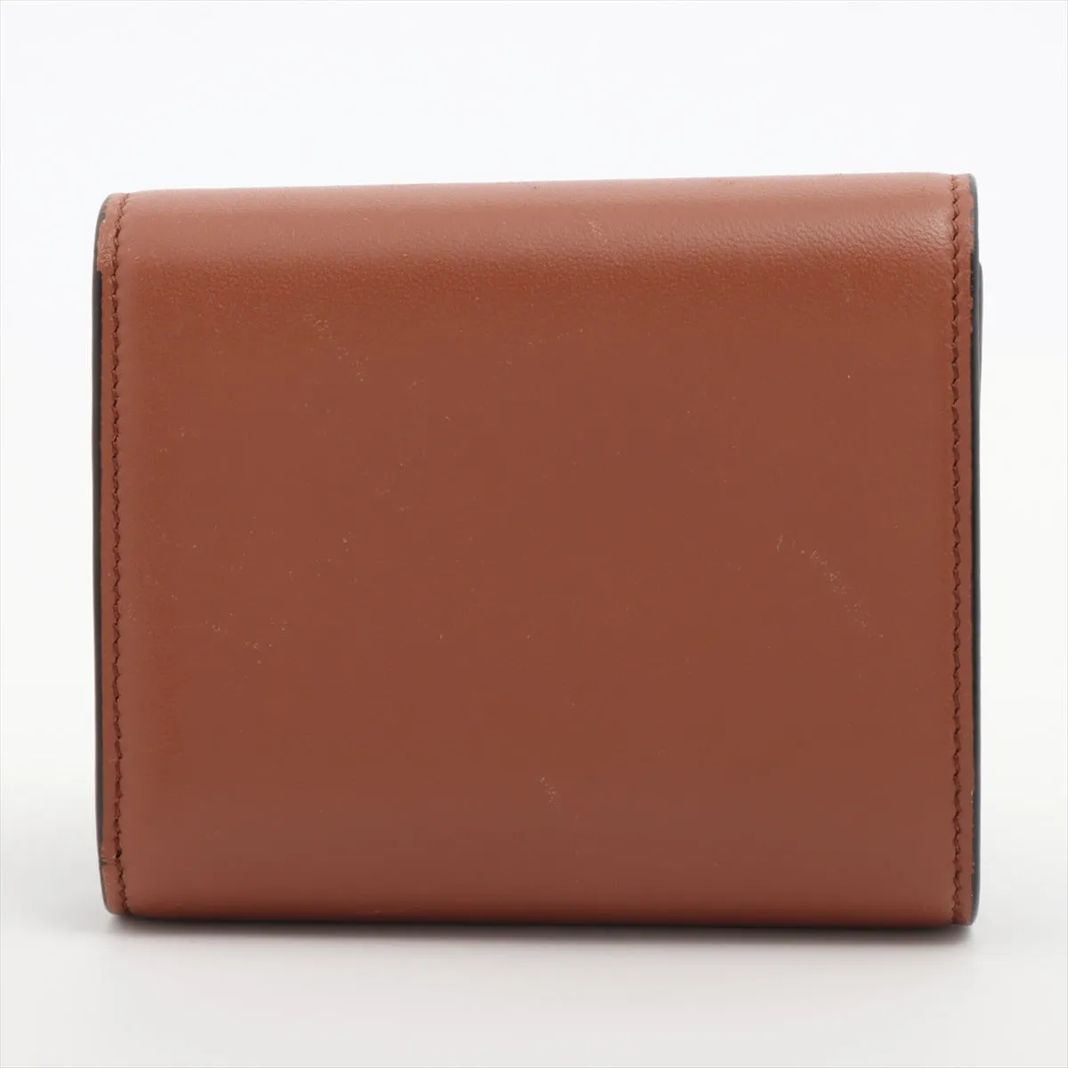 Celine Triomphe Leather Brown Compact Wallet