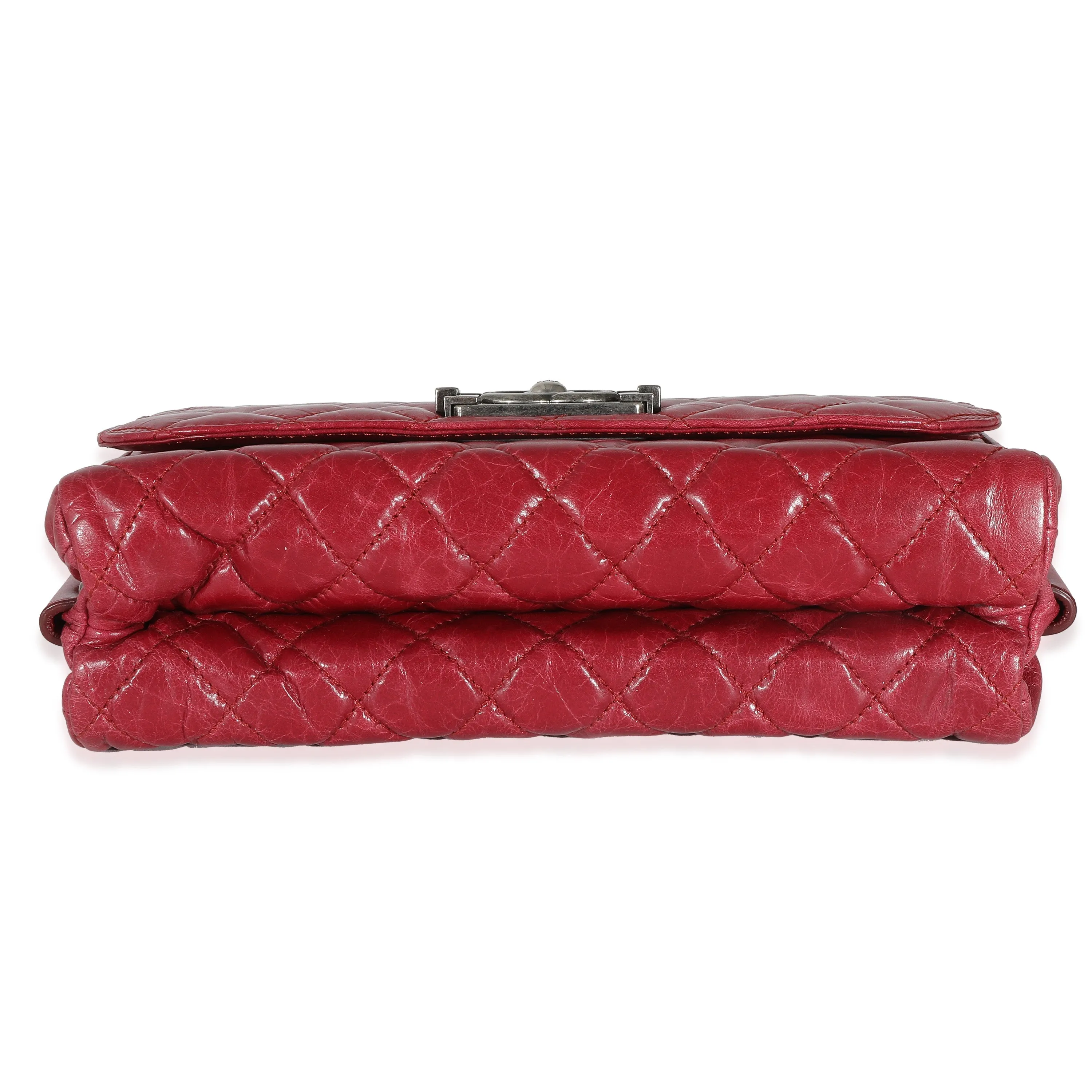 CHANEL 12P Red Glazed Calfskin Veau Brilliante New Bag