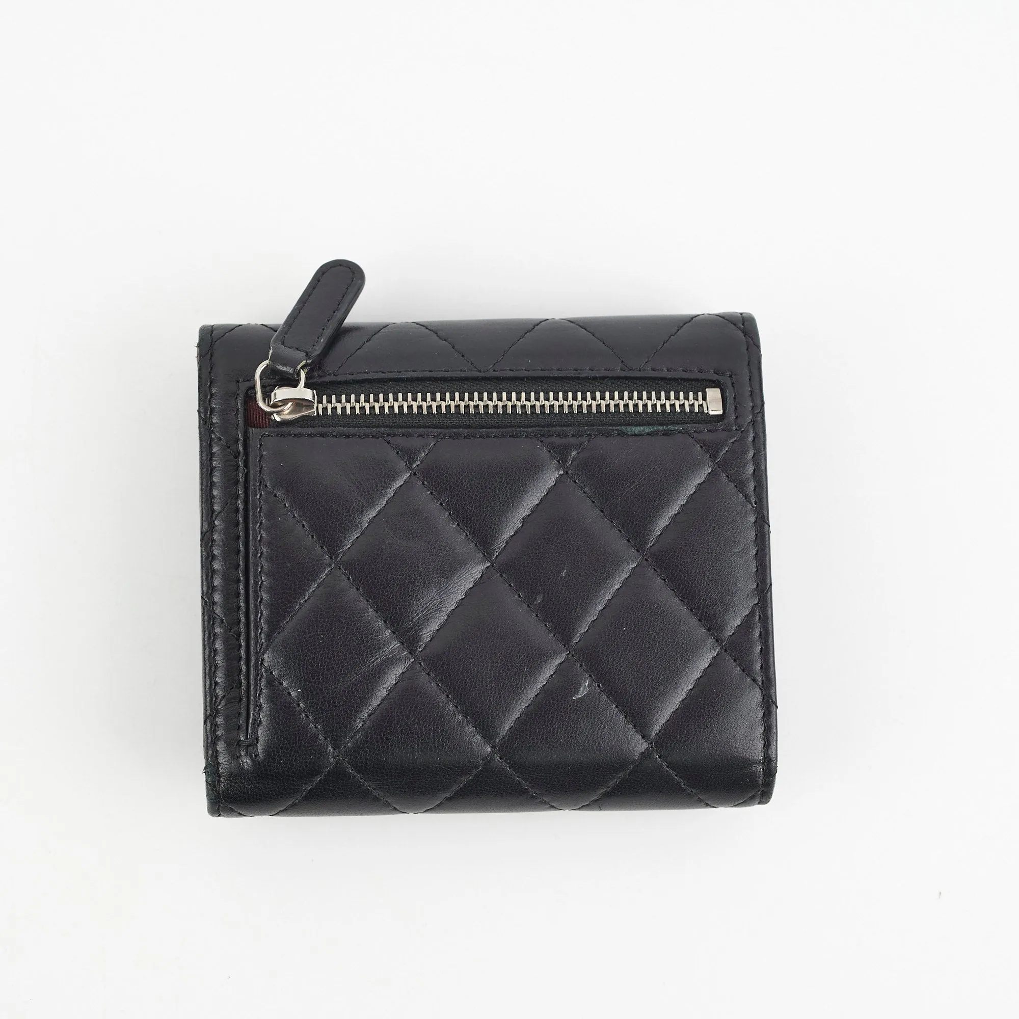 Chanel Lambskin Compact Wallet Black