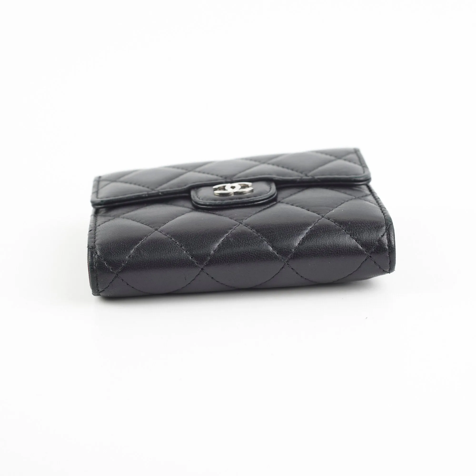 Chanel Lambskin Compact Wallet Black