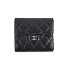 Chanel Lambskin Compact Wallet Black