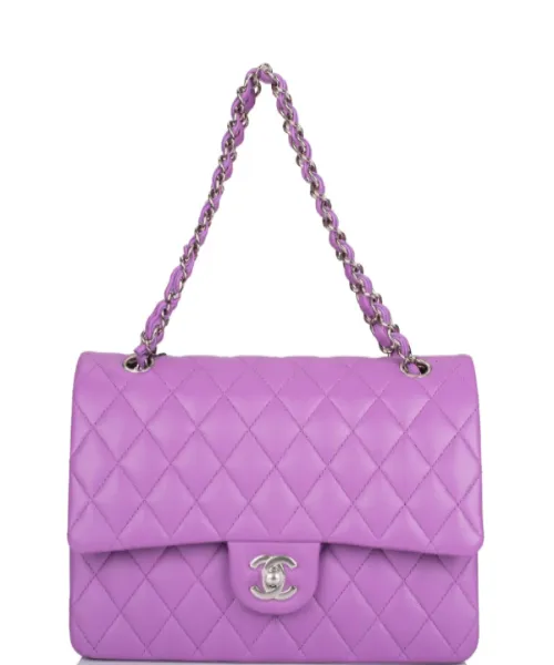 Chanel Medium Classic Handbag Purple