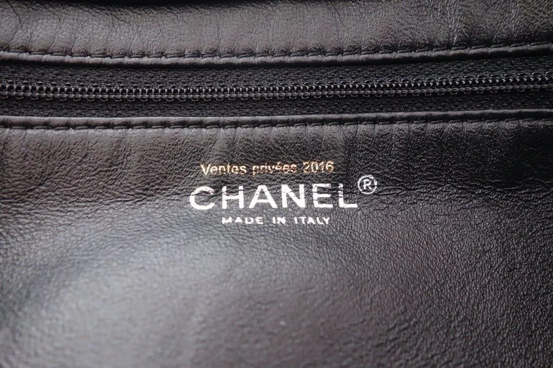 Chanel Timeless Black Wool/Leather Handbag