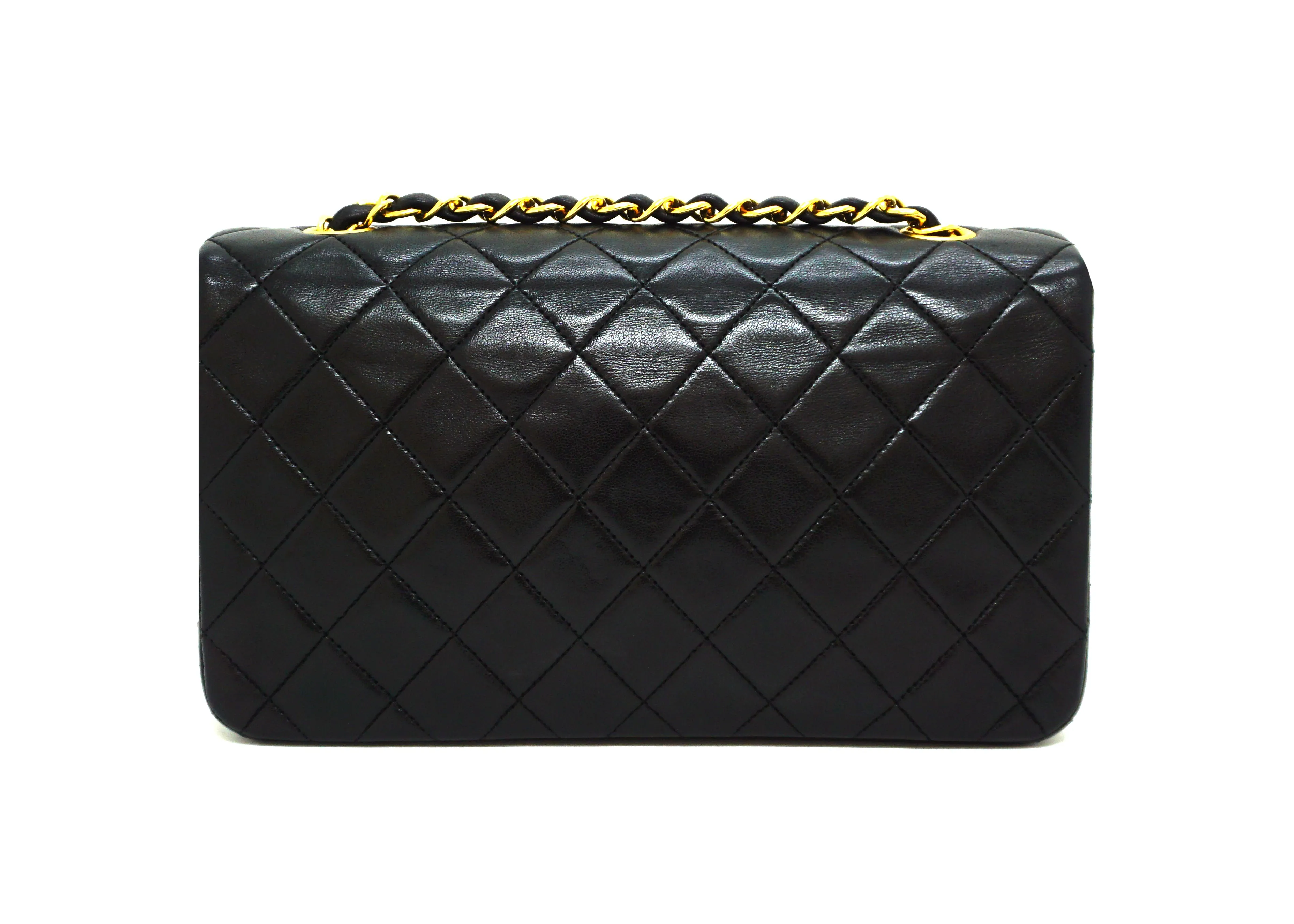 Chanel Vintage Black Lambskin Full Flap