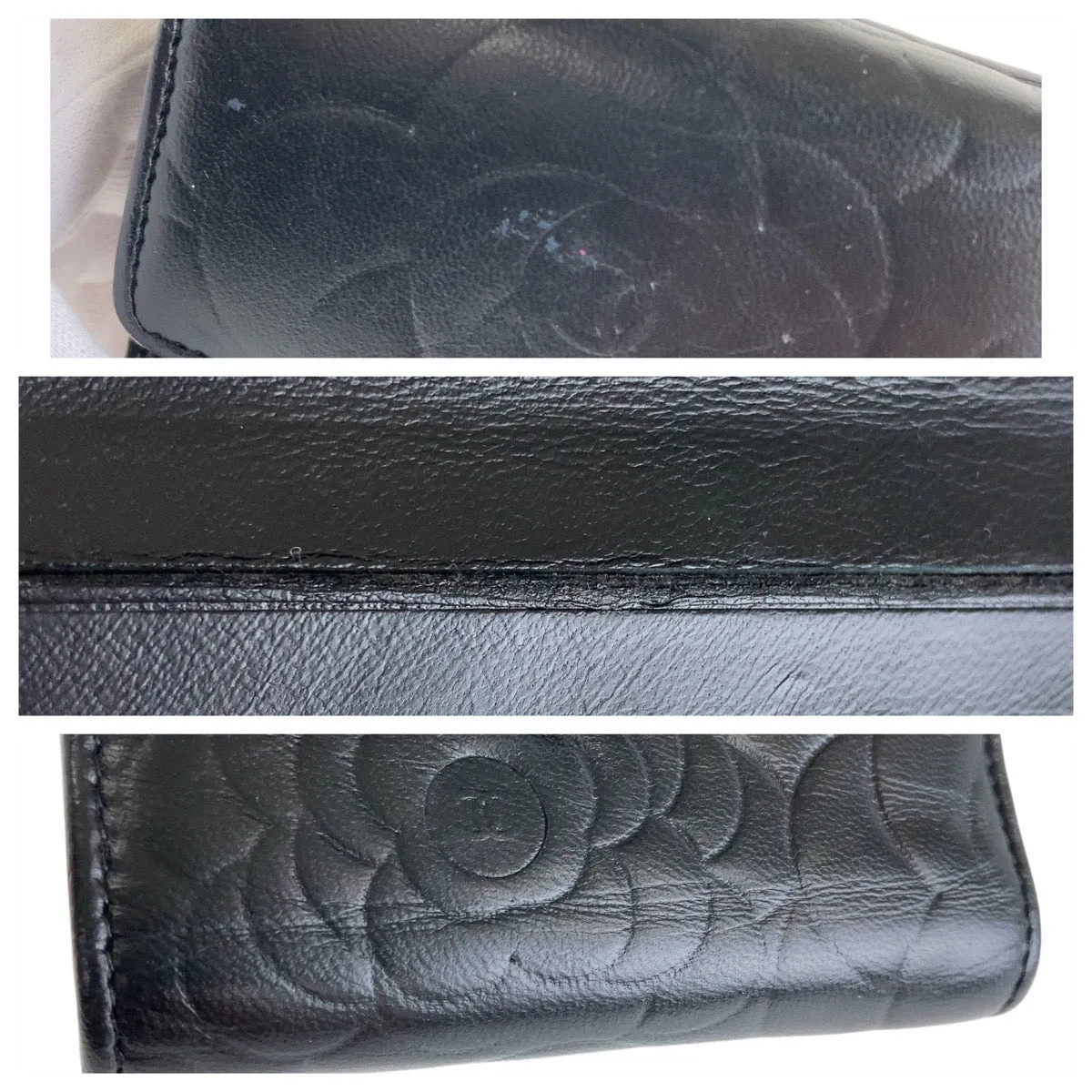 Chanel Vintage Camellia Lambskin Compact Wallet