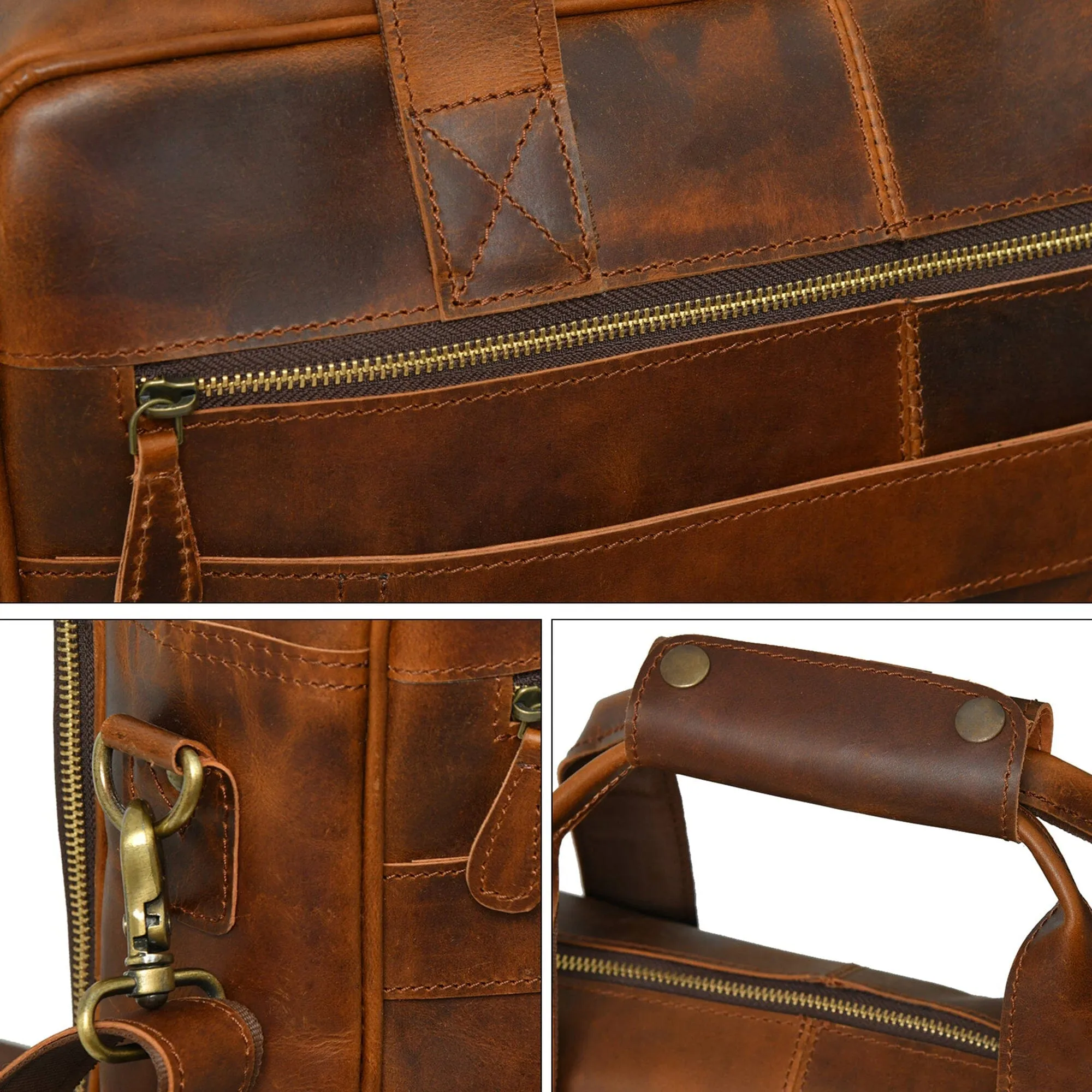 Clifford Laptop Briefcase- Brown