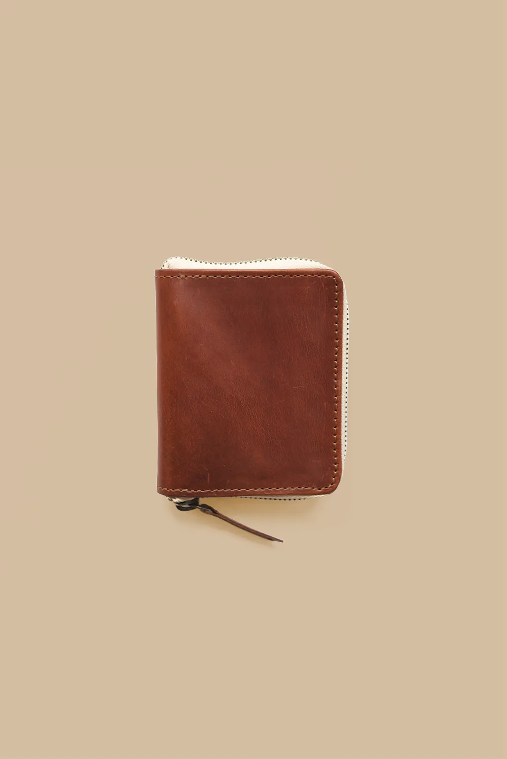 Compact Leather Zipper Wallet