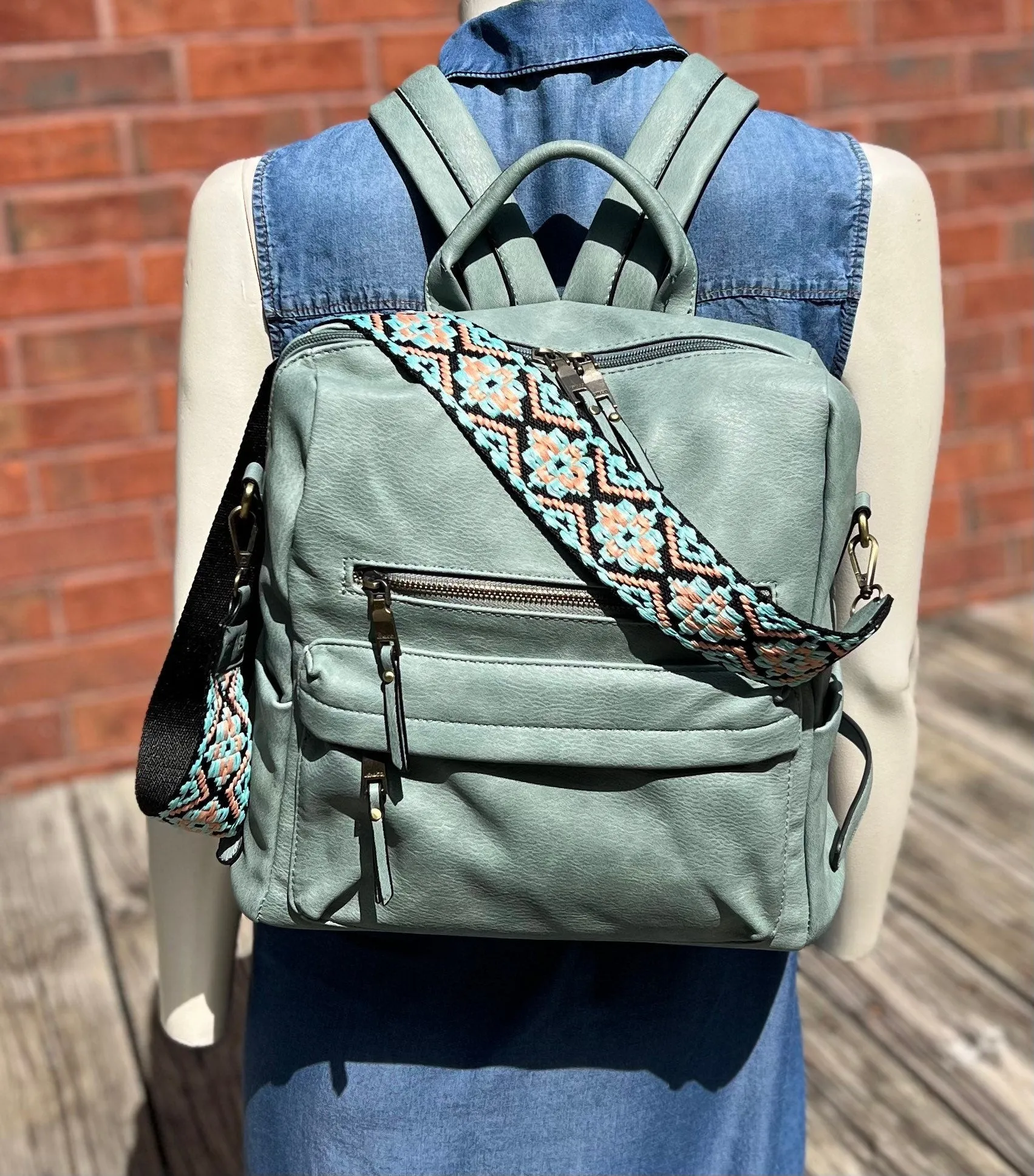 Convertible Backpack with Guitar Strap, Monogram Backpack Purse, Personalized Backpack, Vegan Leather Backpack,Amelia Backpack