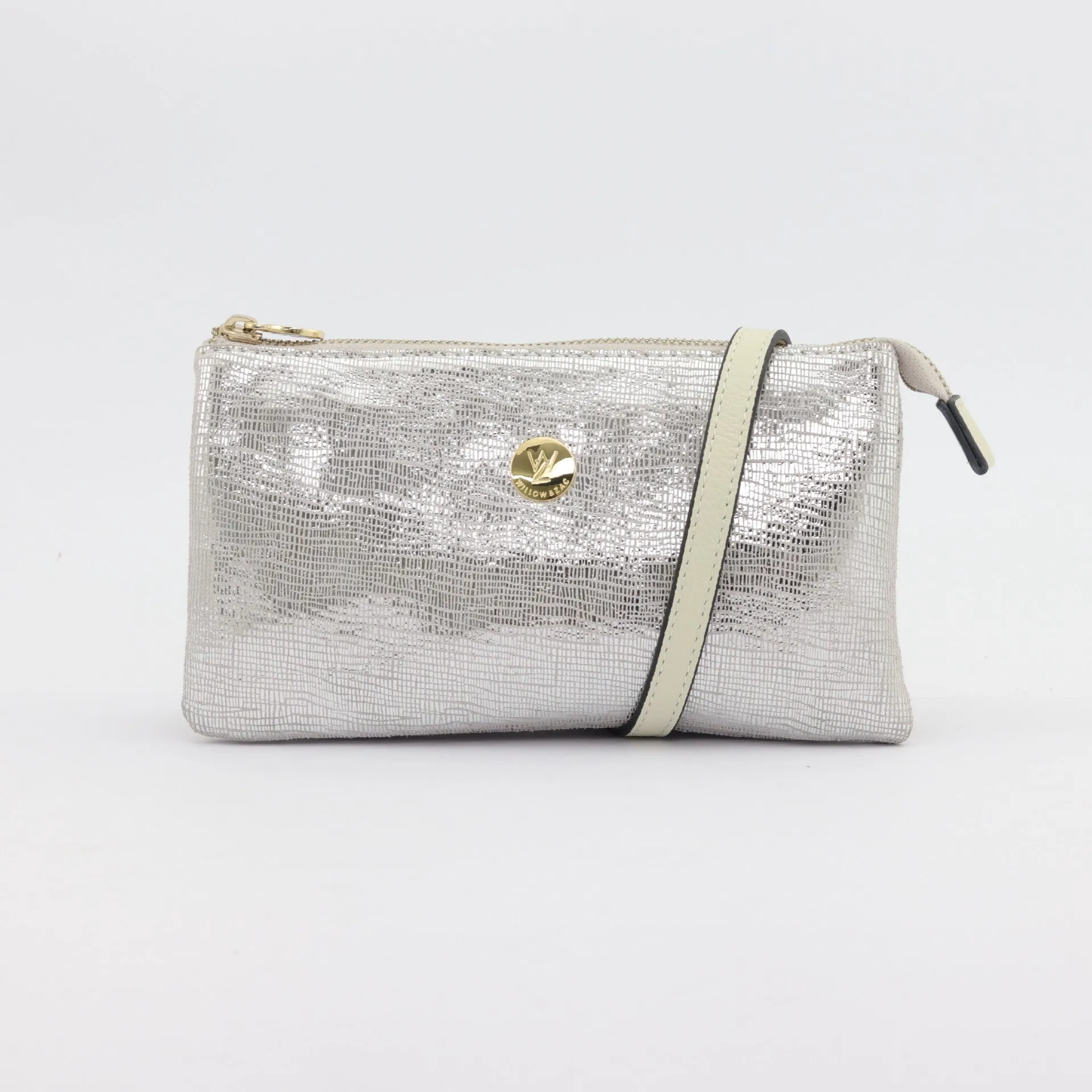 Evie printed suede clutch crossbody