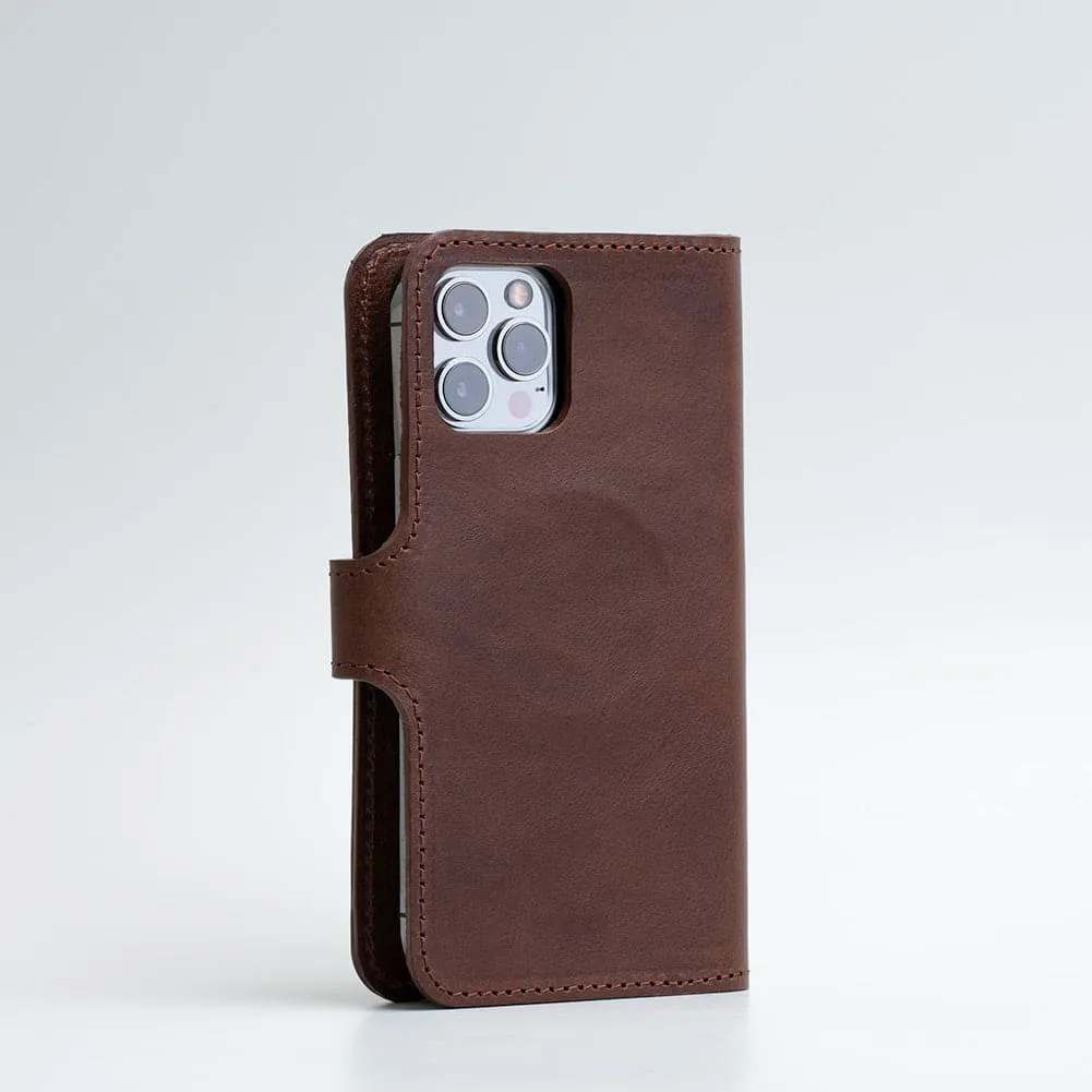 Full-grain Leather Folio Wallet with MagSafe - Spindly | Genuine Leather iPhone Case