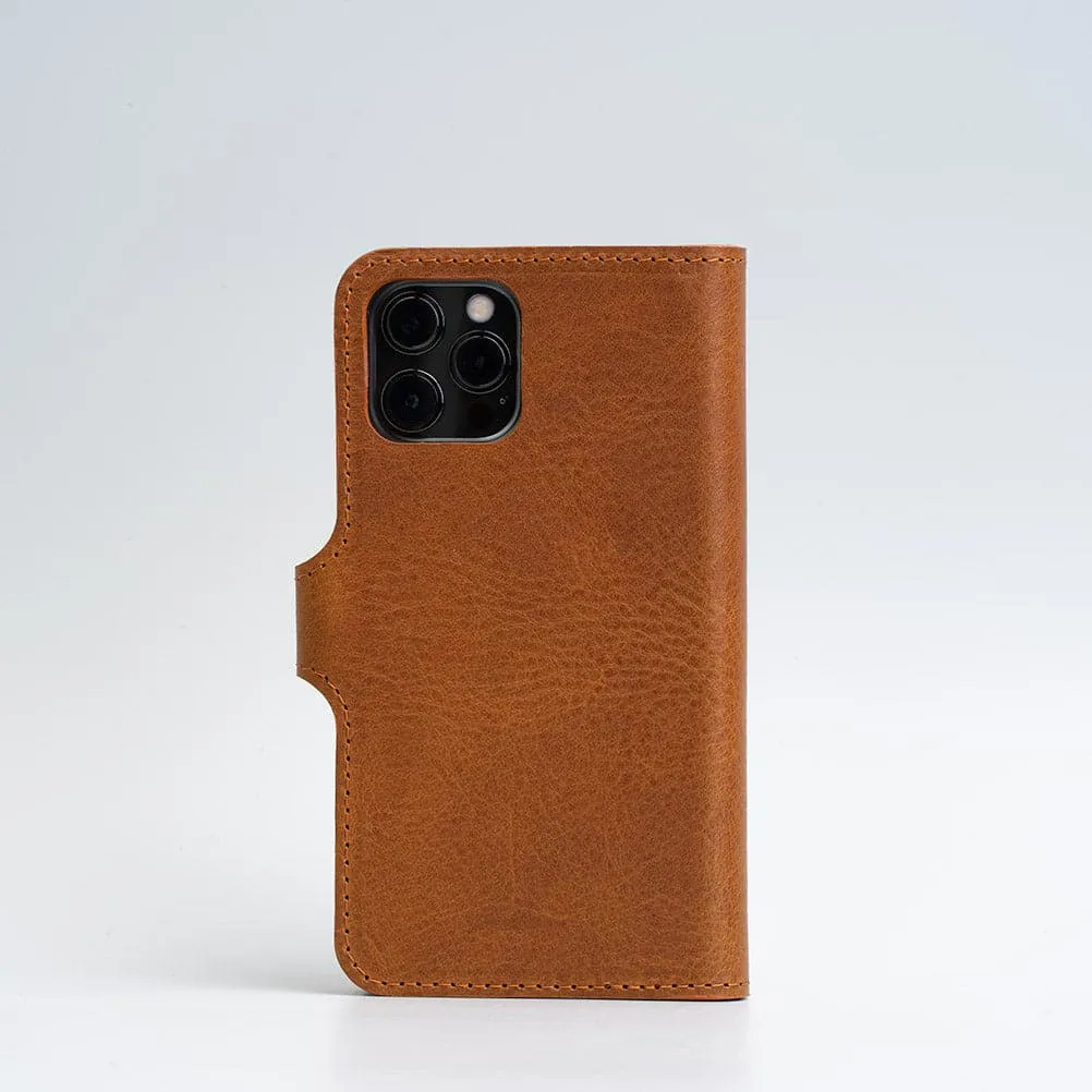 Full-grain Leather Folio Wallet with MagSafe - Spindly | Genuine Leather iPhone Case