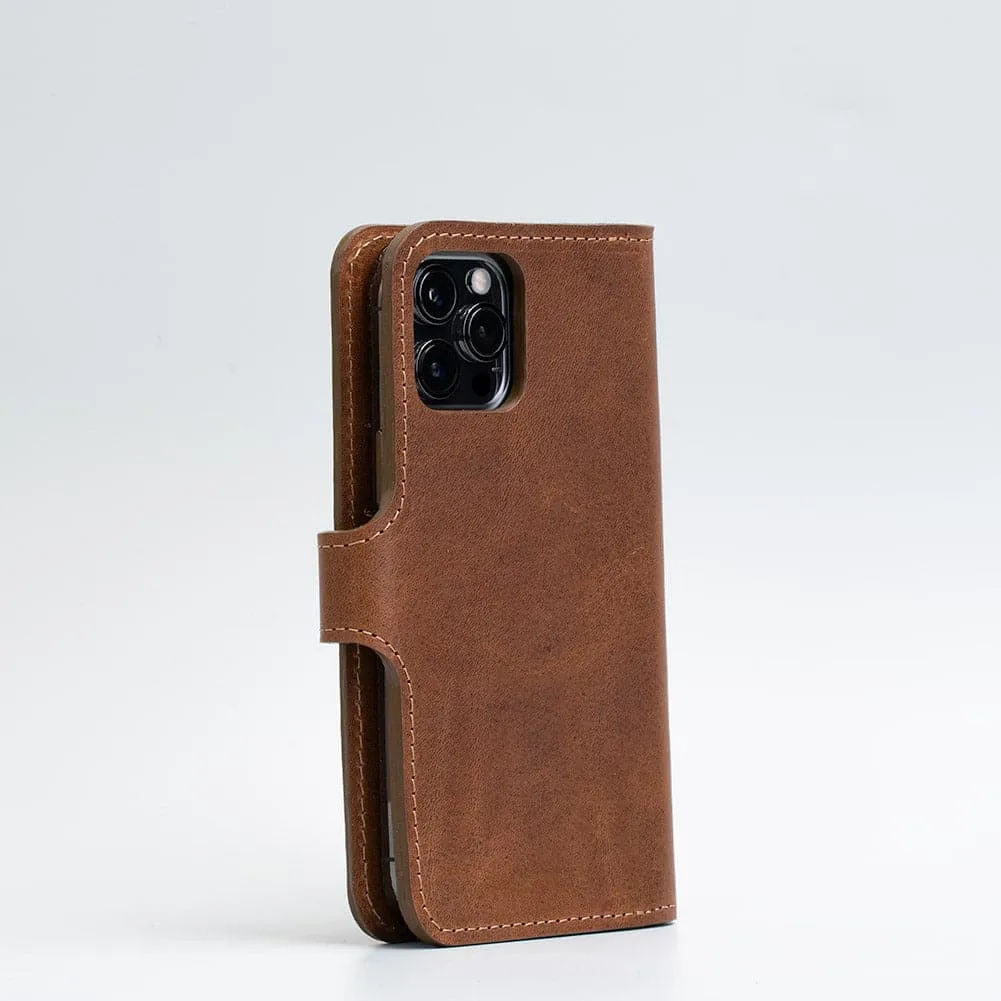 Full-grain Leather Folio Wallet with MagSafe - Spindly | Genuine Leather iPhone Case