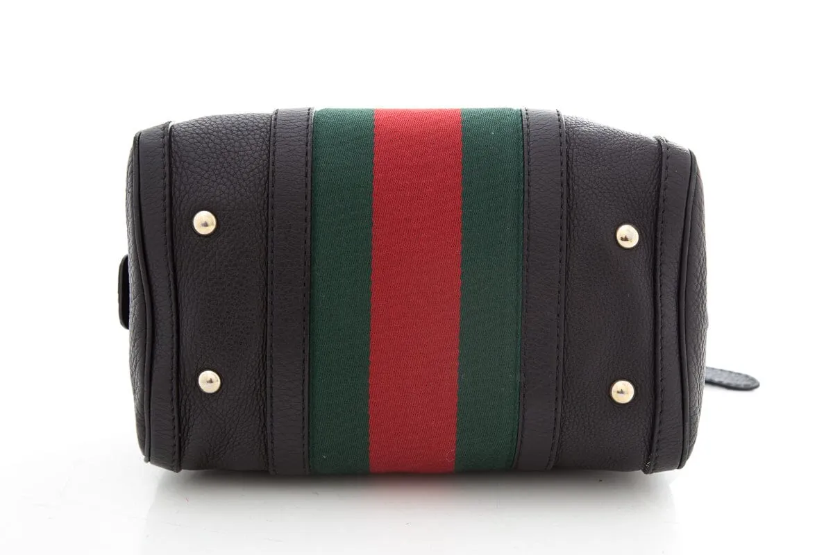 Gucci Black Leather Mini Bowler Handbag