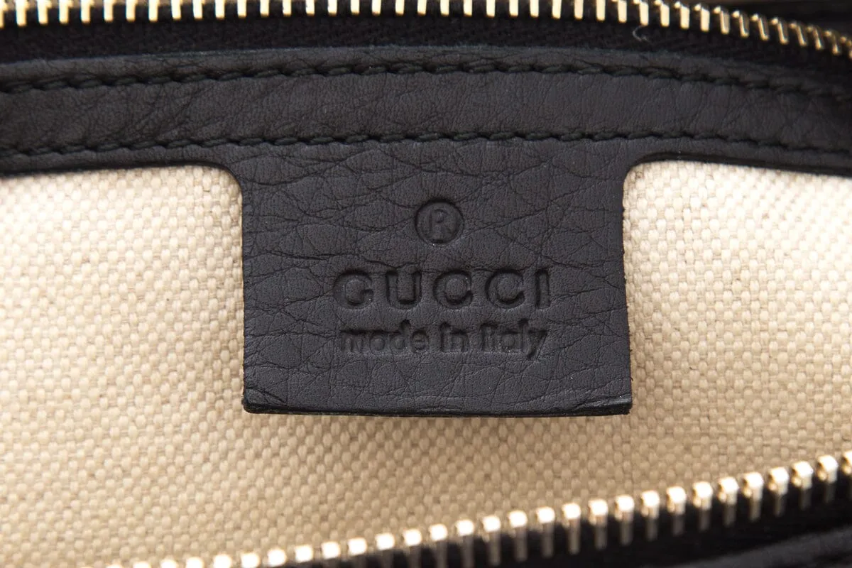 Gucci Black Leather Mini Bowler Handbag