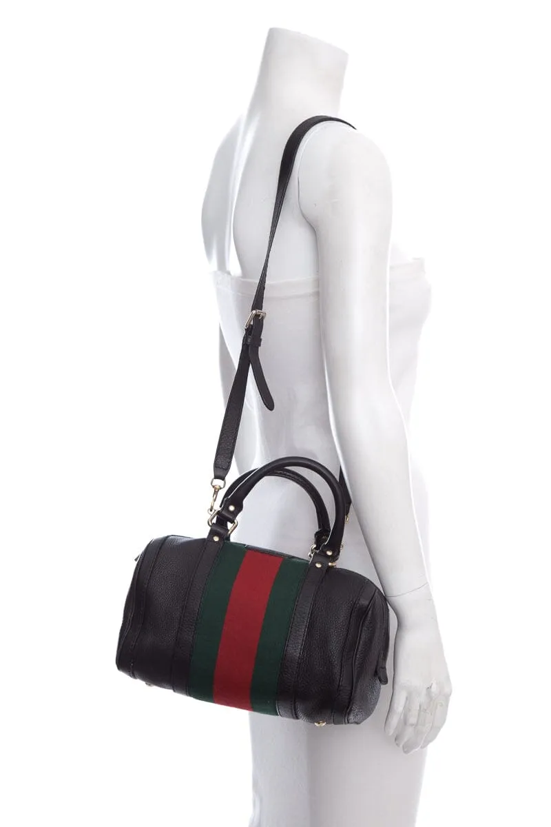 Gucci Black Leather Mini Bowler Handbag