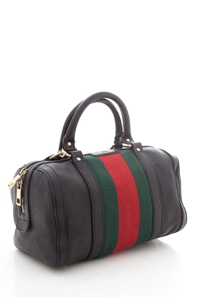 Gucci Black Leather Mini Bowler Handbag