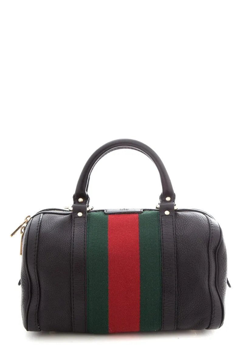 Gucci Black Leather Mini Bowler Handbag