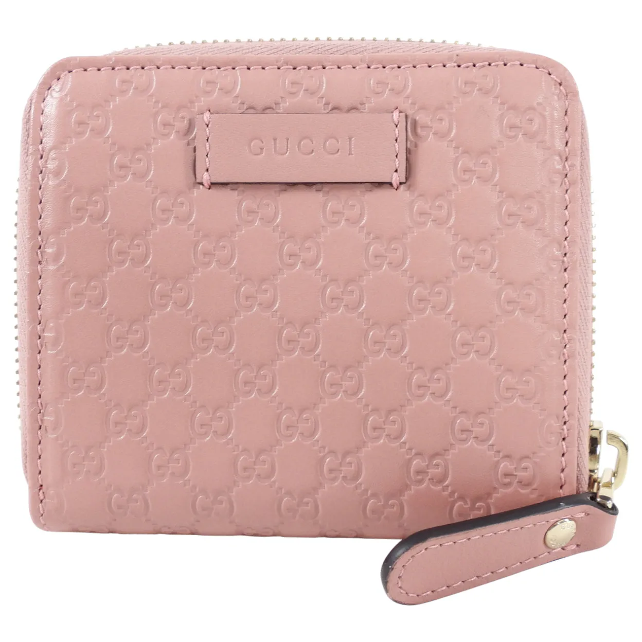 Gucci Pink Micro Guccissima Leather Compact Wallet