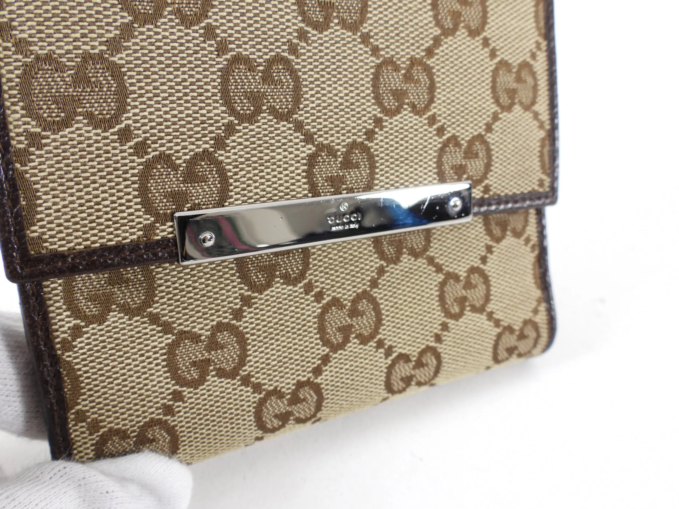 Gucci Princey Brown Monogram French Compact Wallet