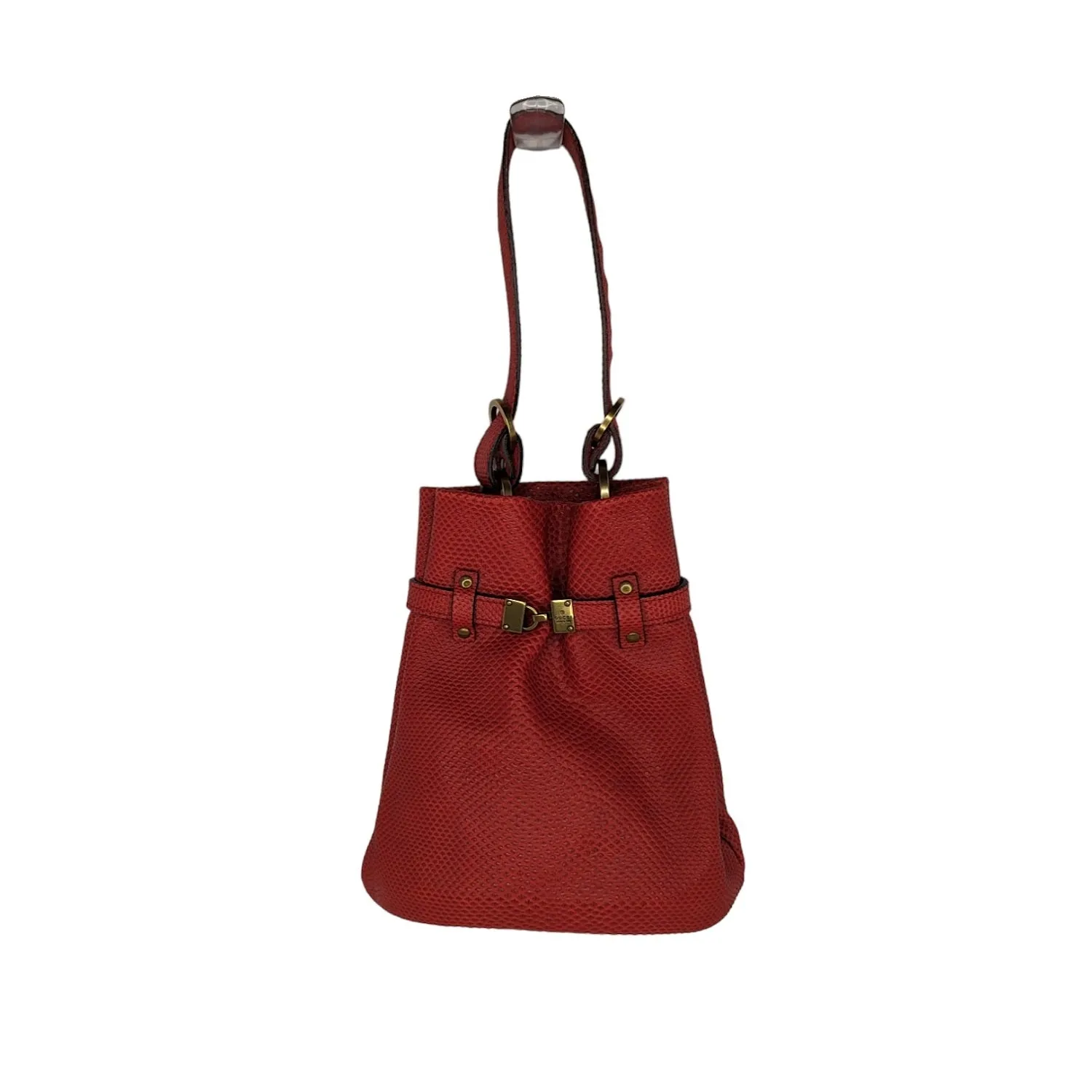 Gucci Vintage Red Karung Mini Bucket Bag