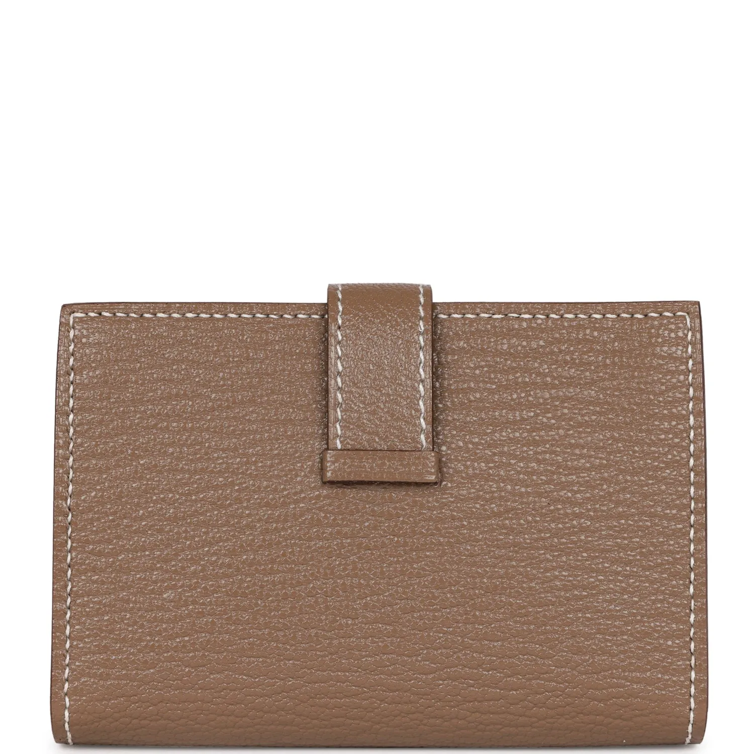 Hermes Bearn Compact Wallet Etoupe Chevre Gold Hardware