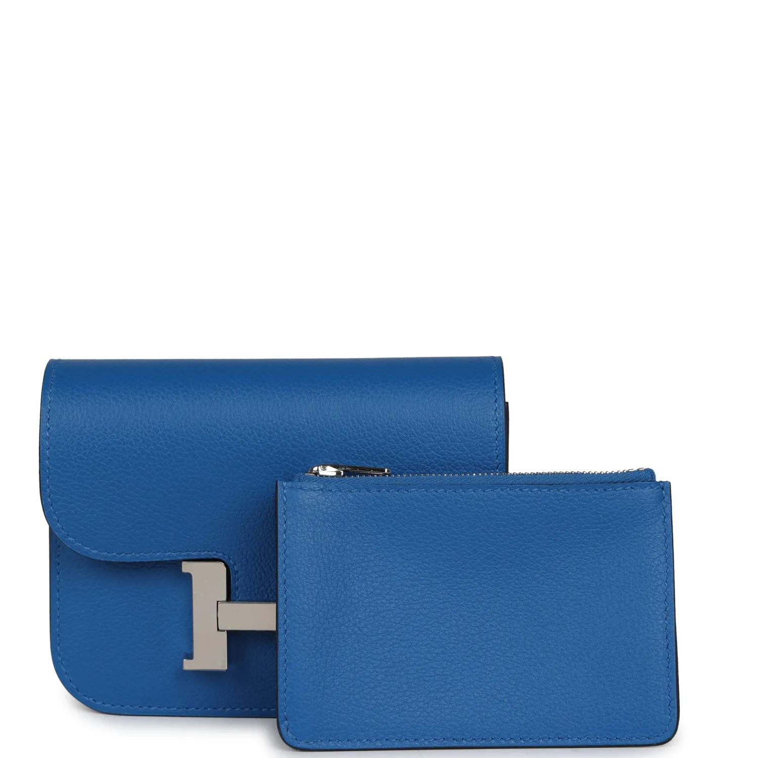 Hermes Constance Slim Wallet Bleu Zellige Evercolor Palladium Hardware