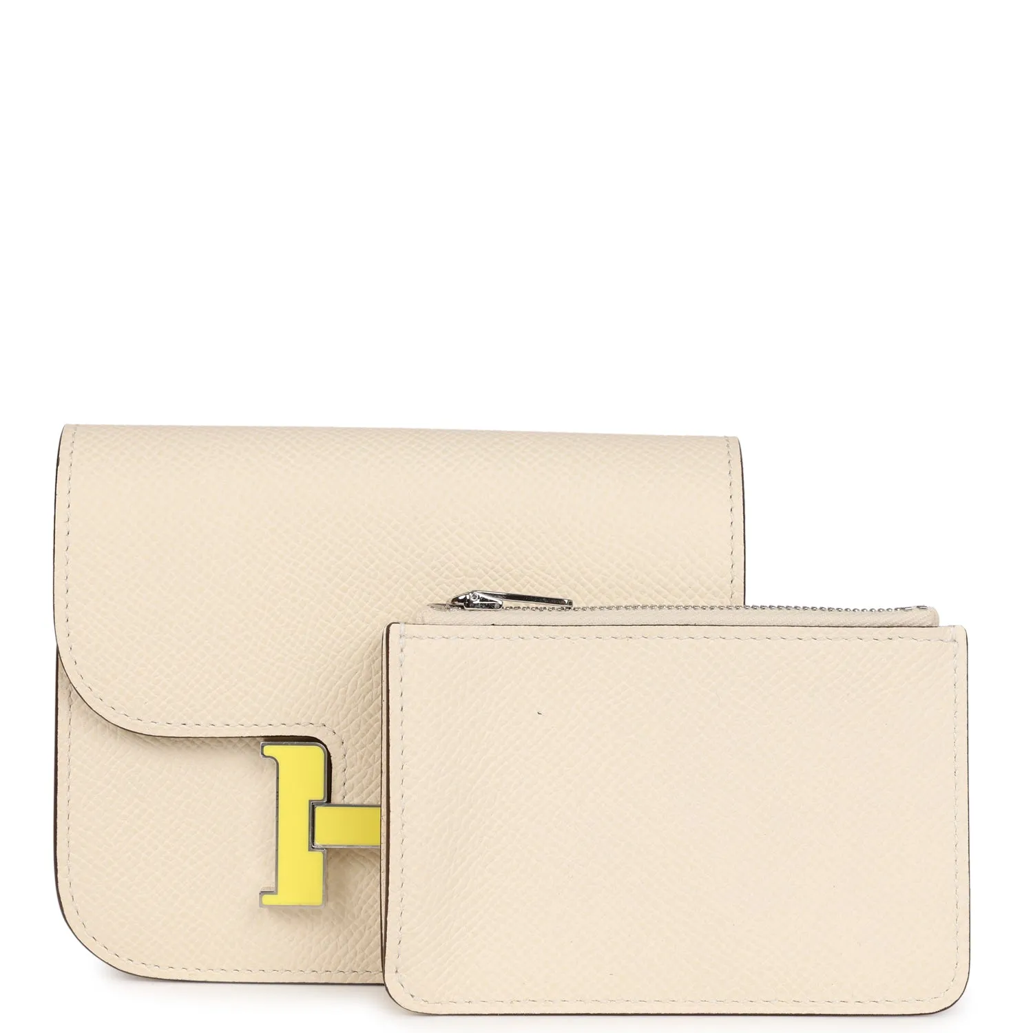 Hermes Constance Slim Wallet Craie Epsom Lime Enamel Palladium Hardware