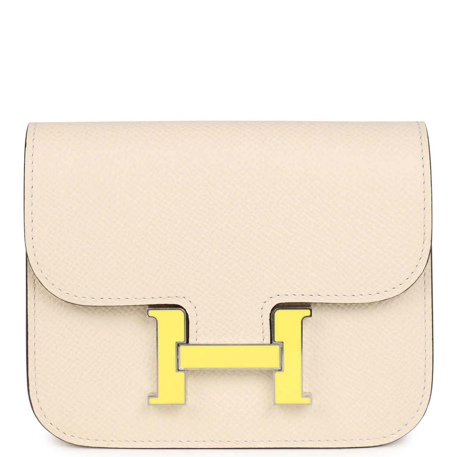 Hermes Constance Slim Wallet Craie Epsom Lime Enamel Palladium Hardware