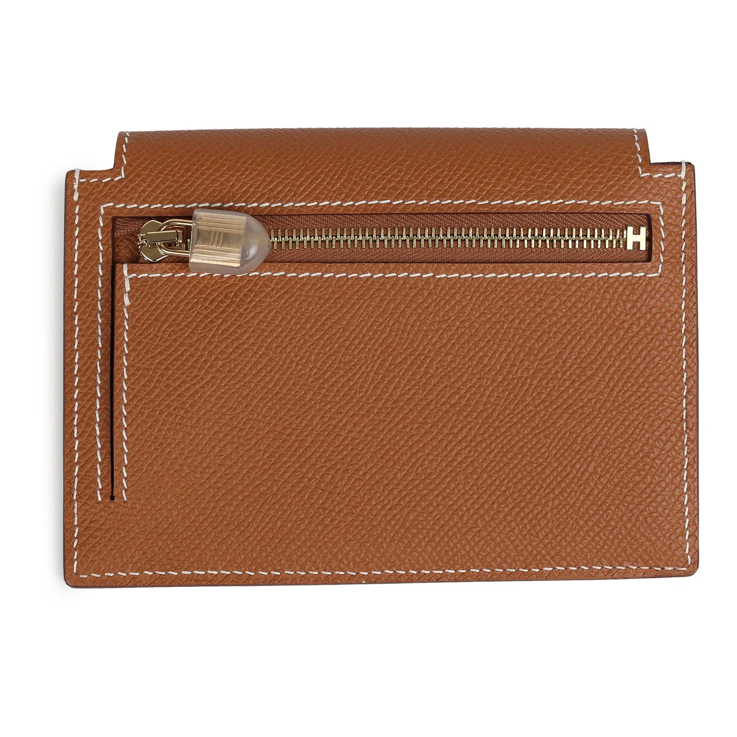 Hermes Kelly Pocket Compact Wallet Gold Epsom Gold Hardware