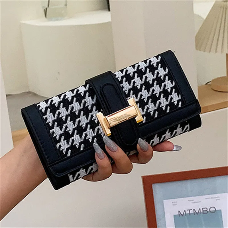 Houndstooth print wallet (pre-book)