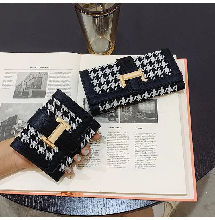 Houndstooth print wallet (pre-book)