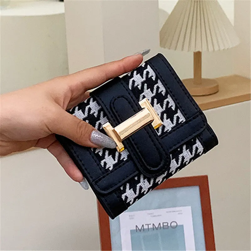 Houndstooth print wallet (pre-book)