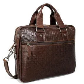 Jack Georges Voyager Woven Professional Zippered Briefcase