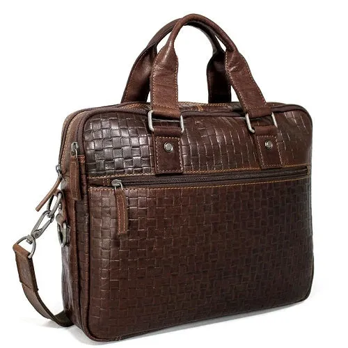 Jack Georges Voyager Woven Professional Zippered Briefcase