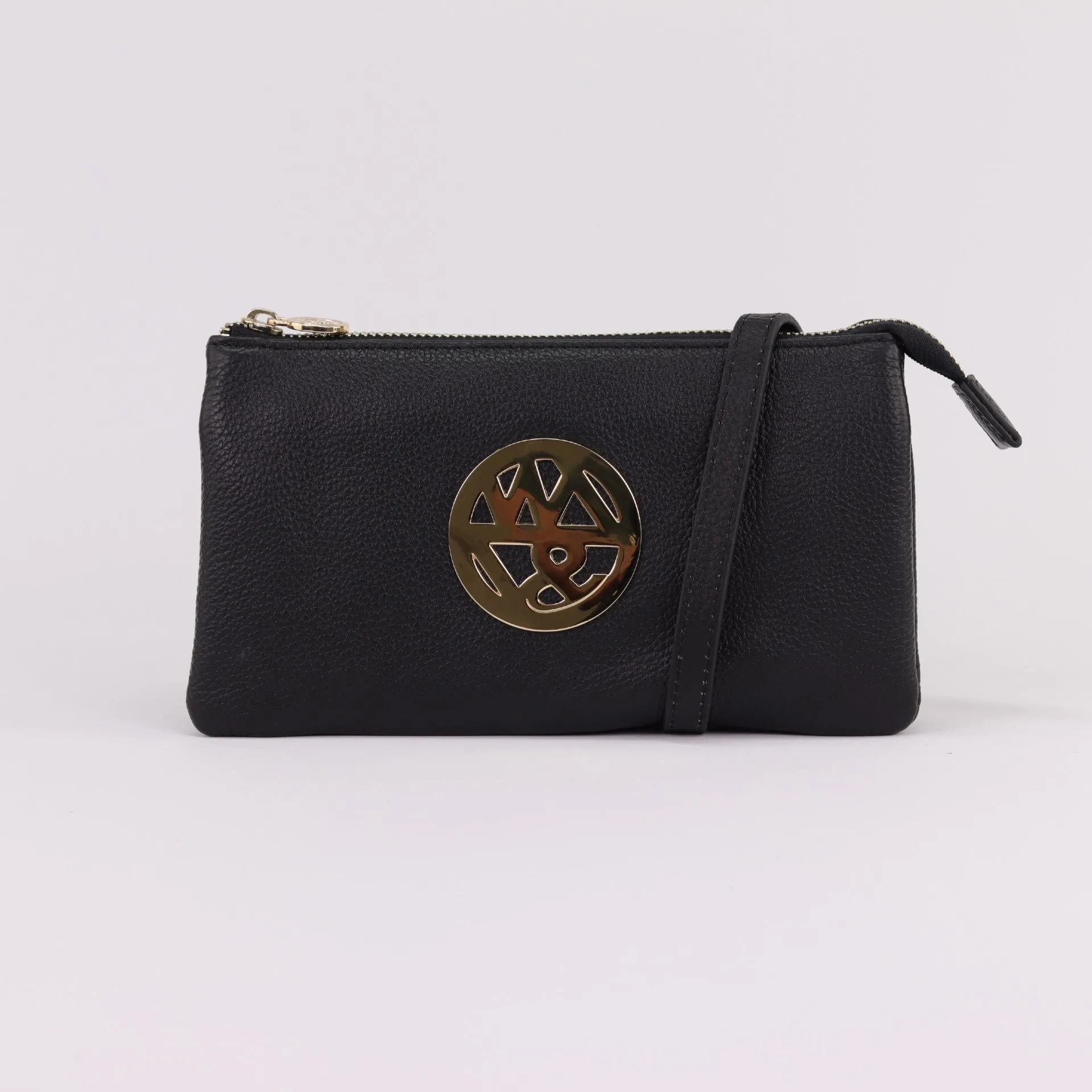 Katie leather or suede clutch crossbody