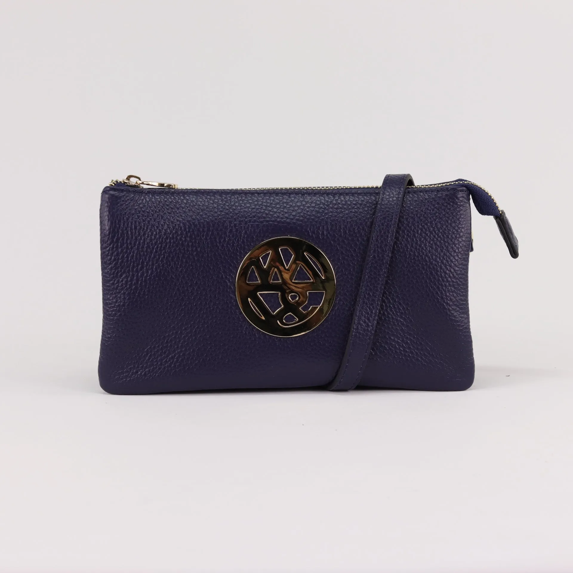 Katie leather or suede clutch crossbody