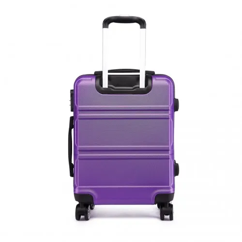 Kono ABS Sculpted Horizontal Design 3 Piece Suitcase Set - Purple | Durable & Stylish Luggage Set