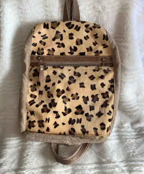 Leopard print small backpack