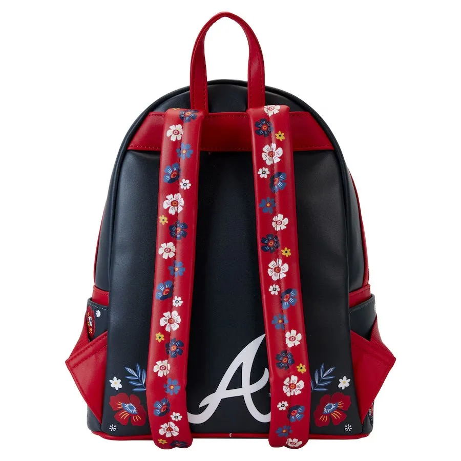 Loungefly x MLB Atlanta Braves Floral Mini Backpack