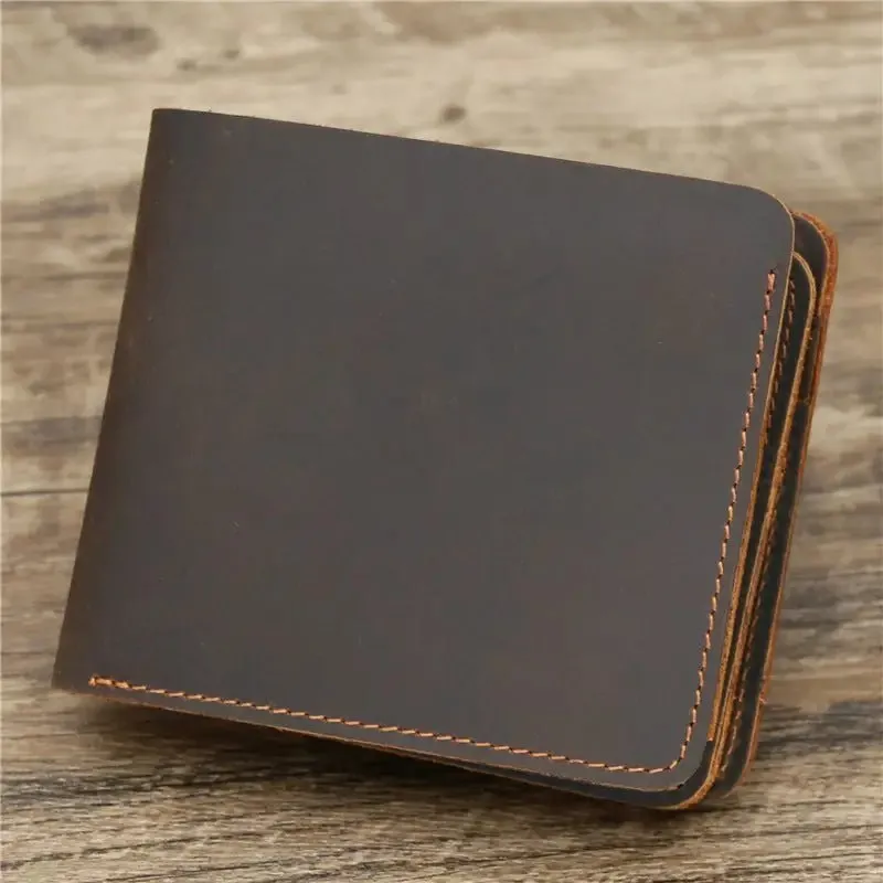 Men's Leather Wallet | Genuine Crazy Horse Leather, 3-Fold Design & Compact Sizing