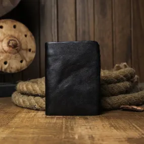 Men's Short Genuine Wallet with Anti-Magnetic Function & First Layer Cowhide Leather