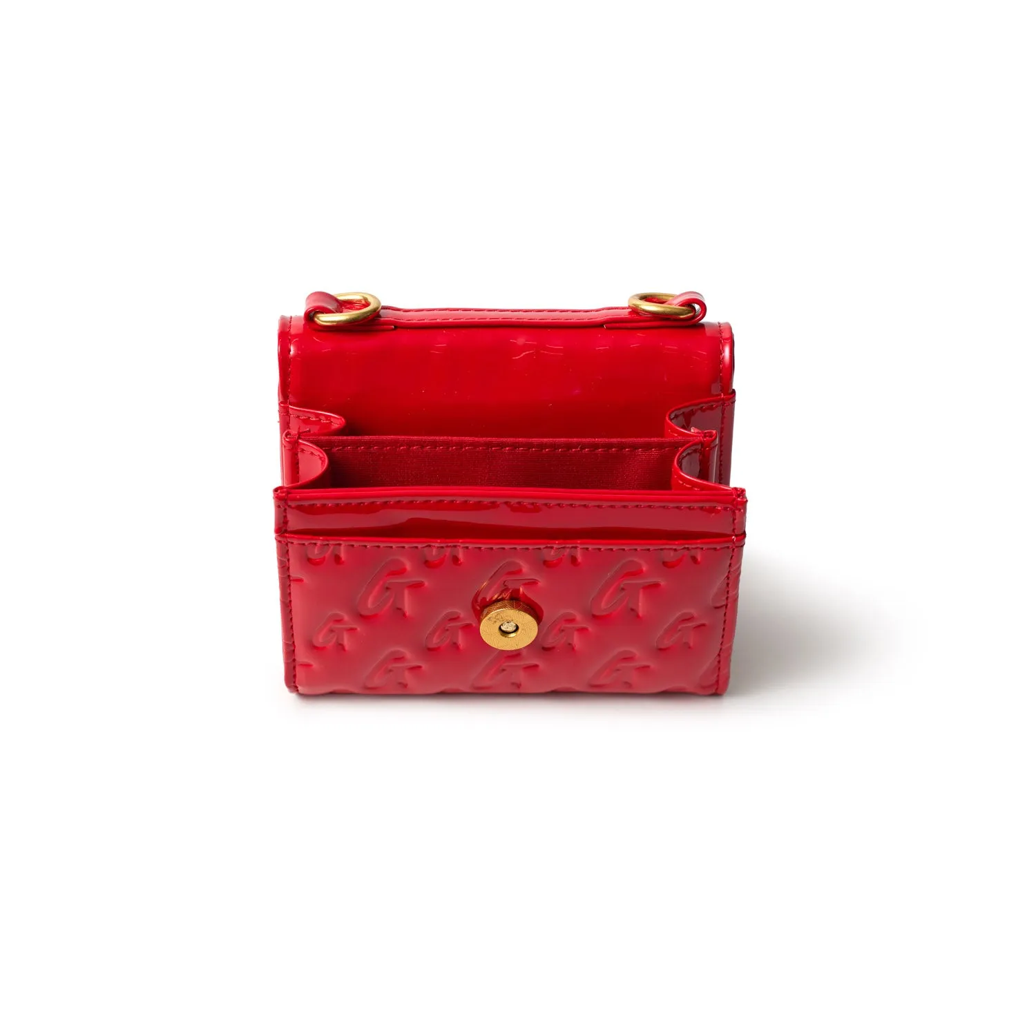 MONOGRAM GOLD COMPACT WOC - MIRROR RED