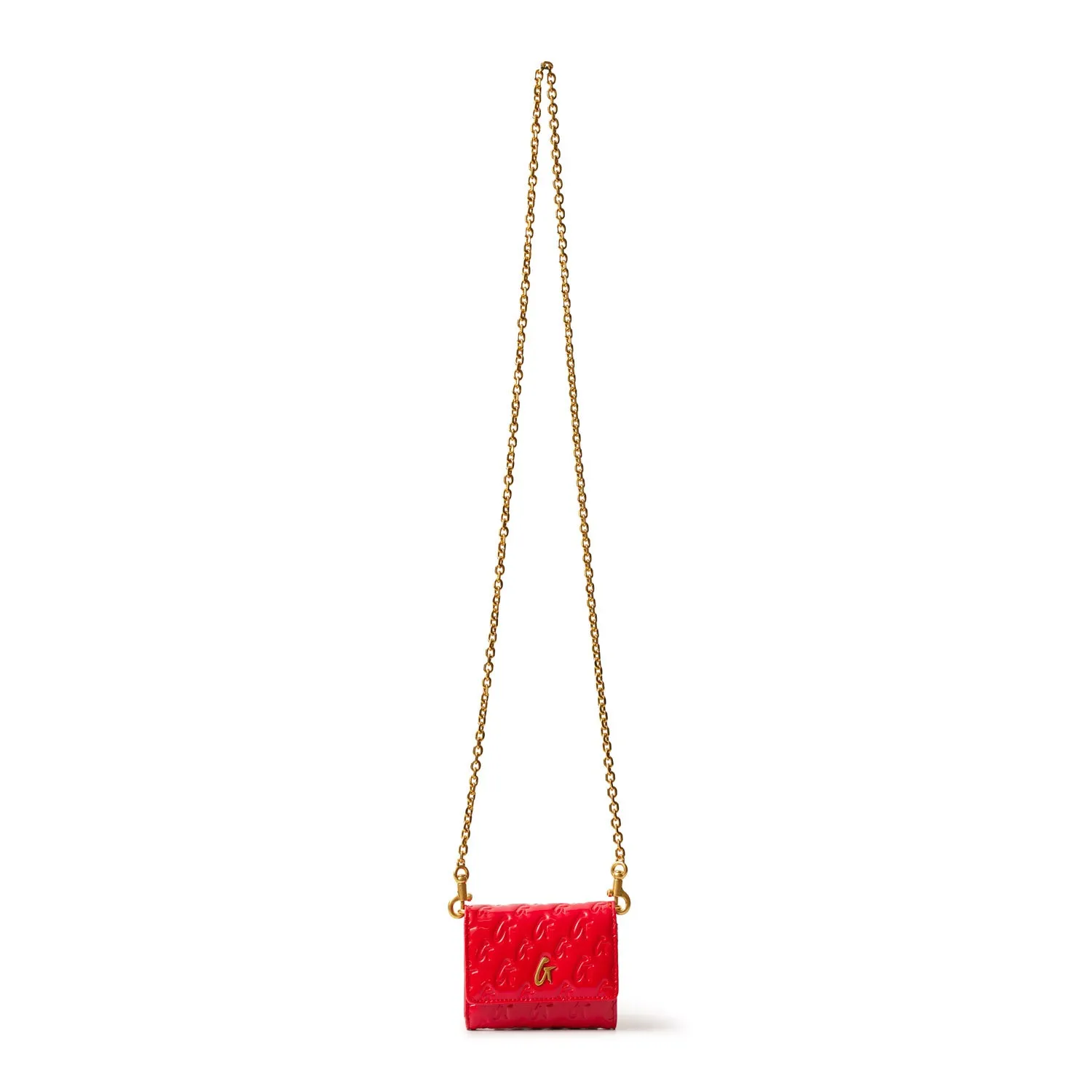 MONOGRAM GOLD COMPACT WOC - MIRROR RED