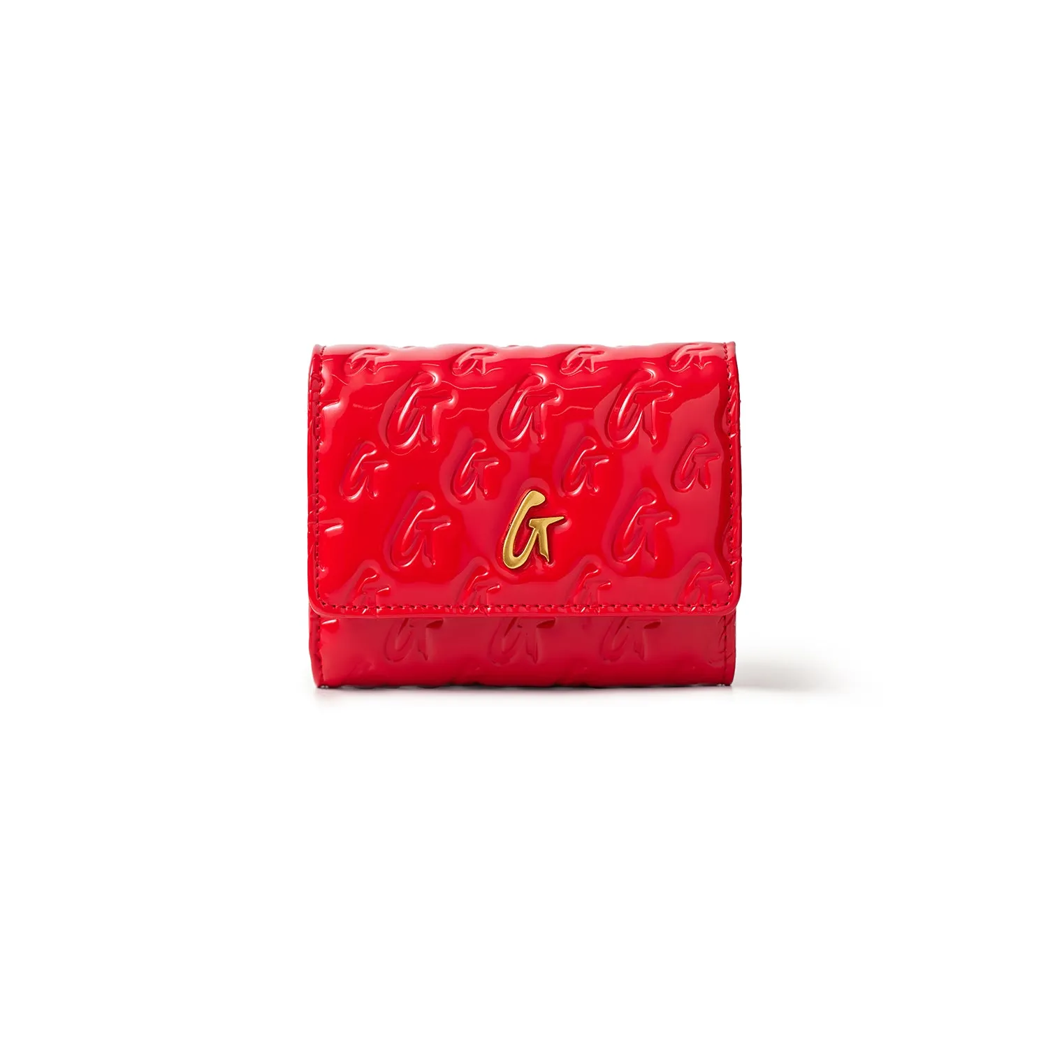 MONOGRAM GOLD COMPACT WOC - MIRROR RED